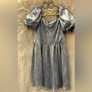 Girl’s Janie and Jack size 8 silver party dress.